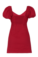 Summer Away Dominica mini dress in cherry with a fitted silhouette and sleeveless design, perfect for warm-weather occasions.