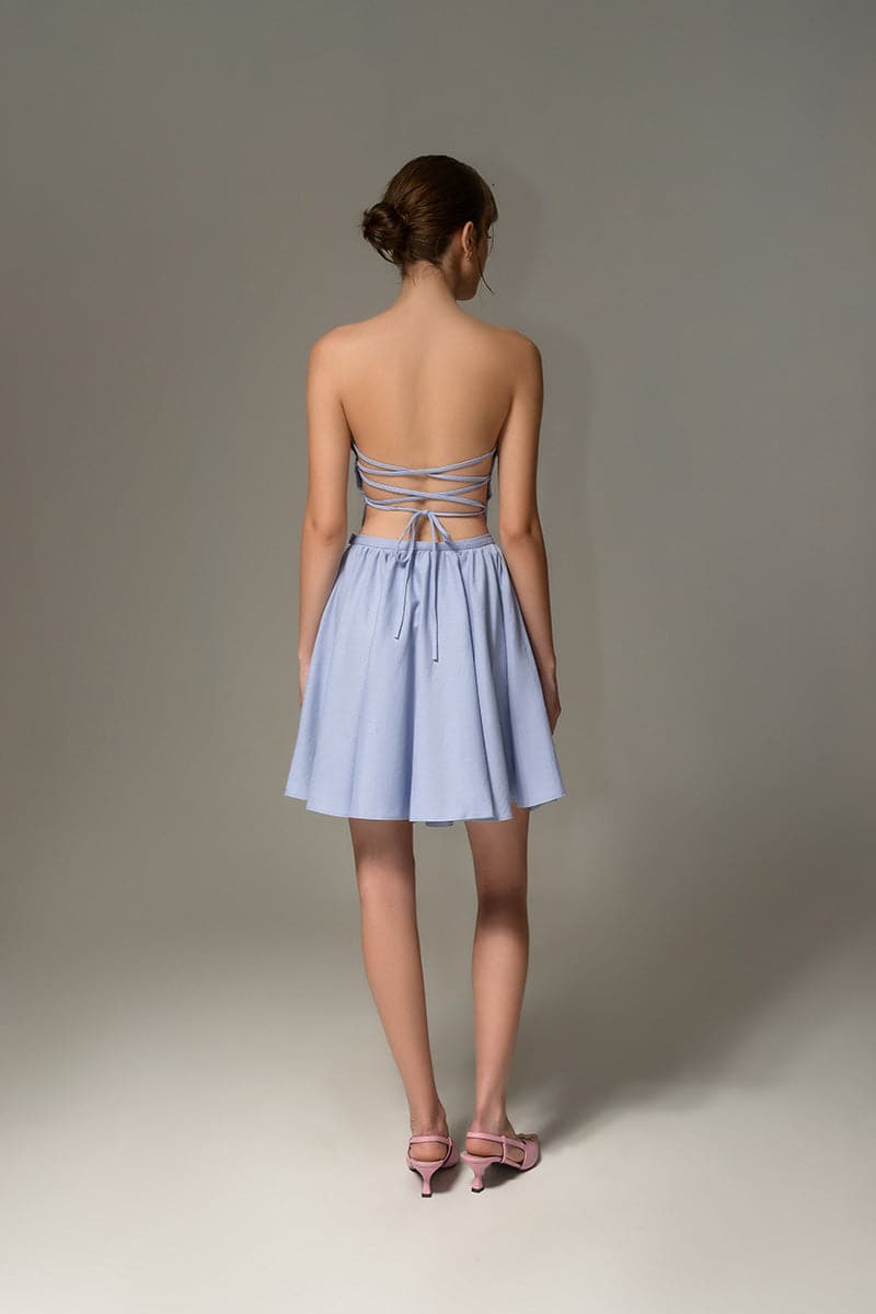 SKY BLUE SWEETHEART MINI SKIRT - CULT MIA