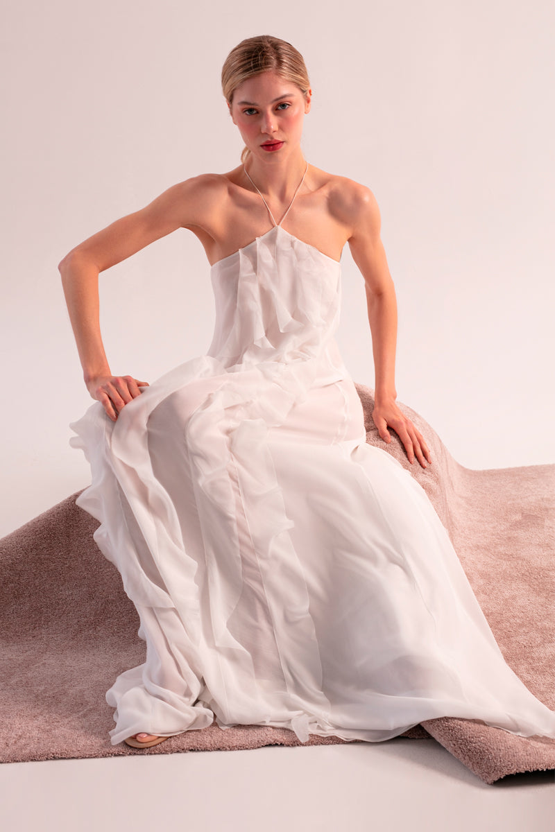 AQUA DRESS IN WHITE - CULT MIA