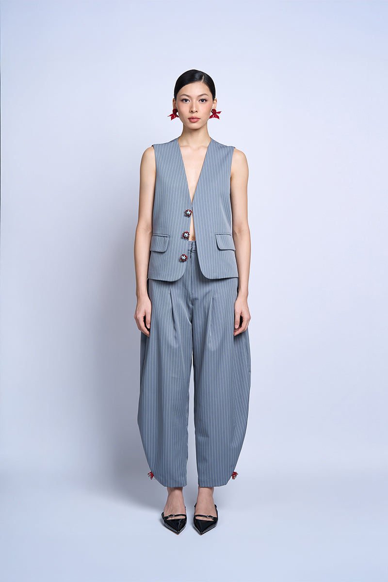 Aidan & Ice Solace Gray Vest, sleeveless outerwear with a sleek, modern design and soft fabric for a stylish layered look.