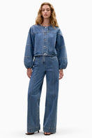 Rebecca Taylor DAX denim jacket in Dax wash, showcasing a stylish blue denim jacket with classic design details.