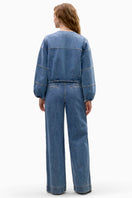 Rebecca Taylor DAX denim jacket in DAX wash, featuring classic styling and a tailored fit, shown on a model.