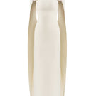 Maison Des Copains NYXELLE cape sleeve floor-length gown in vanilla cream, elegant evening dress with flowing fabric.