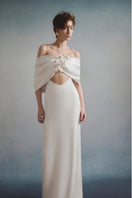 White Plan Isolde draped maxi dress featuring flowing fabric and elegant design, perfect for stylish summer occasions.