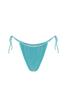 Suncillo Claudia sparkly turquoise bikini bottom with shimmering fabric and comfortable fit, designed for stylish beachwear.
