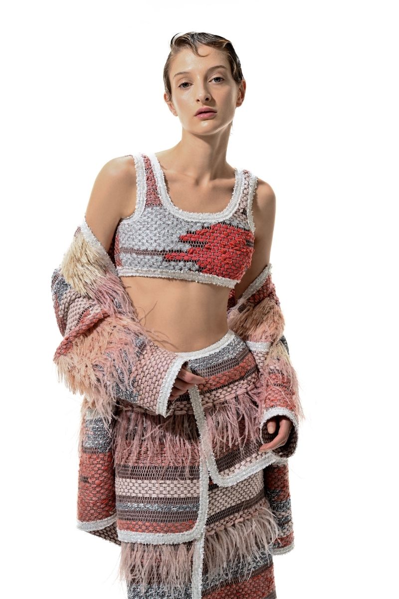 AVRIL CROP TOP IN RED MULTI - CULT MIA