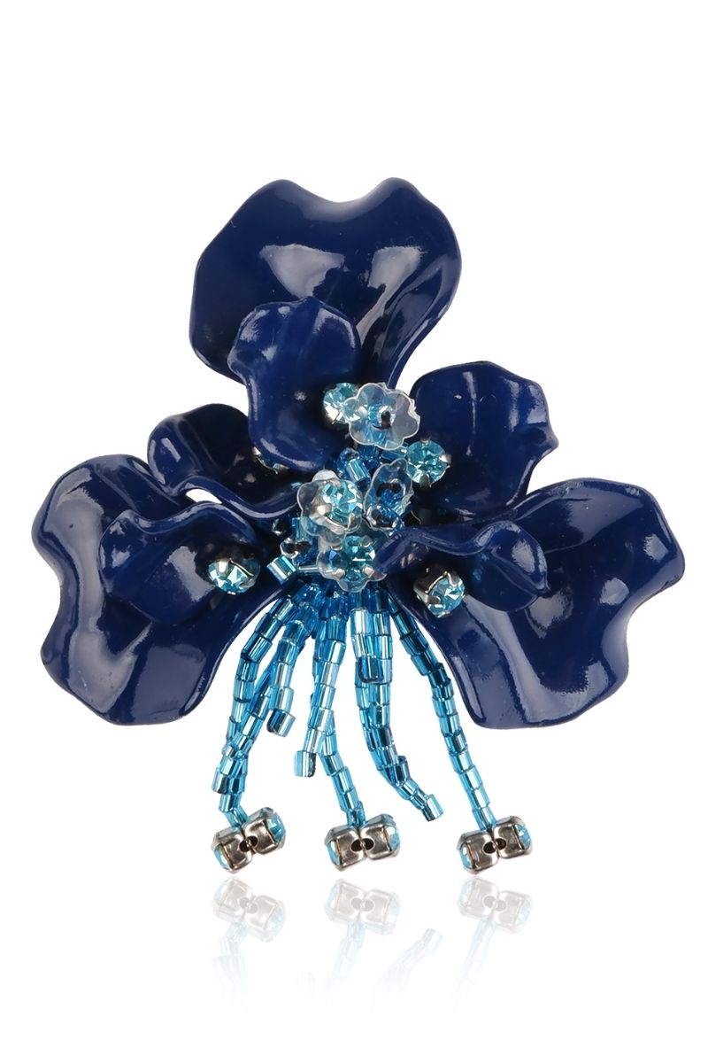 NAVY GIANNA EARRINGS - CULT MIA