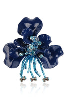Navy Gianna earrings by Aidan & Ice, featuring elegant hoop design with navy-colored accents, on a white background.