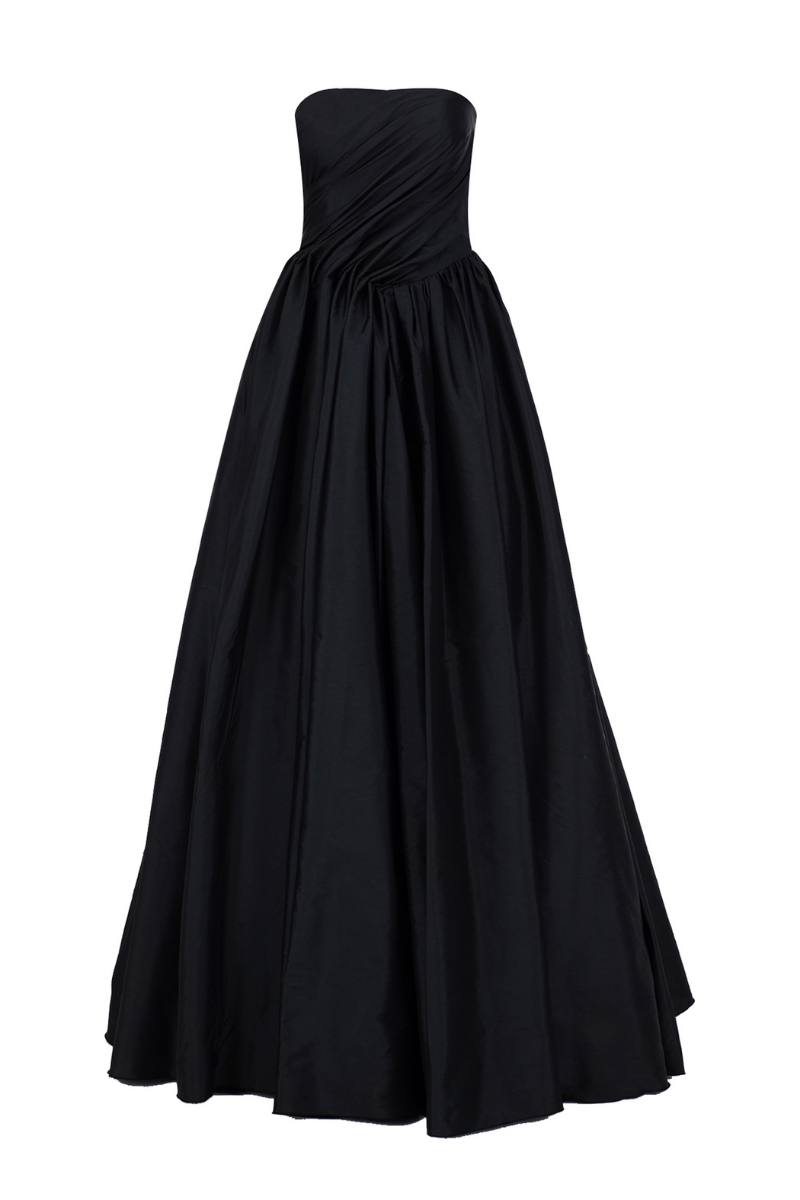 TANIA BLACK A-LINE GOWN - CULT MIA