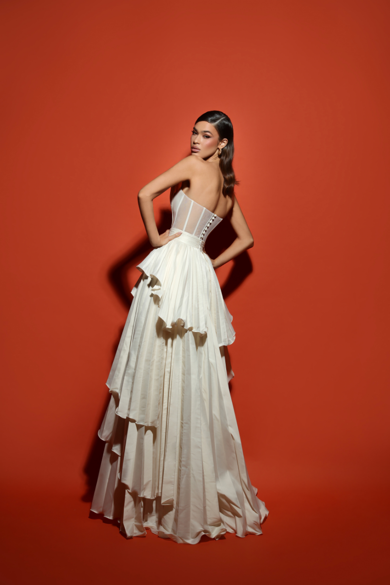 CLAIRE VANILLA TIERED GOWN - CULT MIA