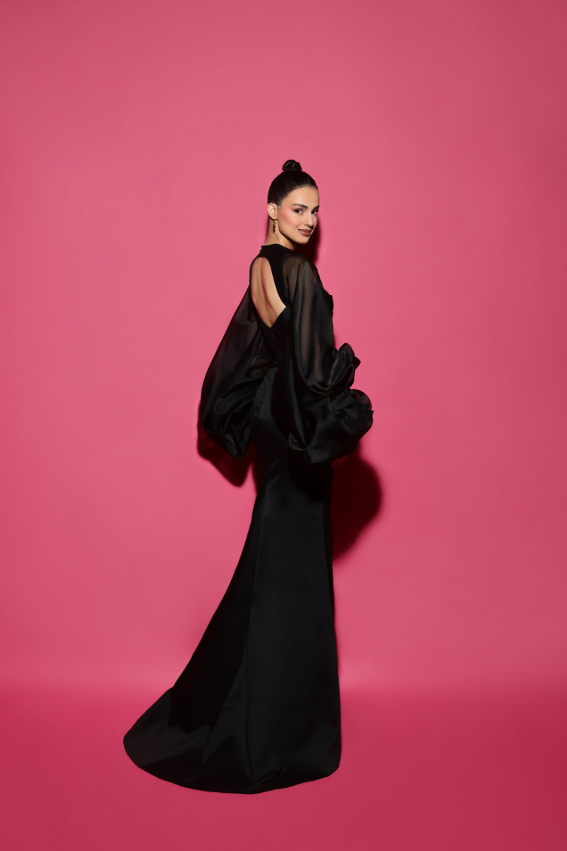 ELZARA BLACK LONG SLEEVED DRESS - CULT MIA