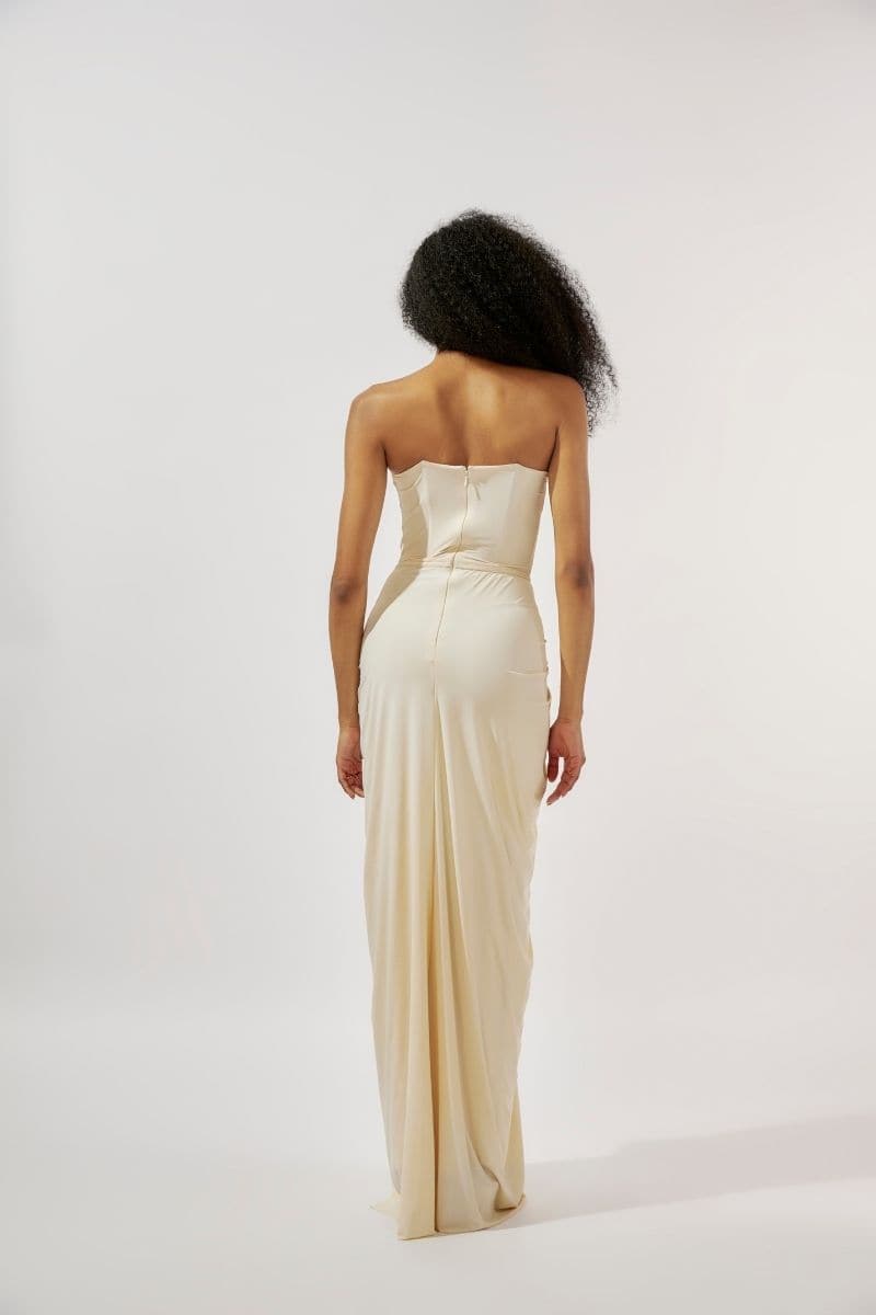 Deme By Gabriella PEARL IVORY CORSET GOWN
