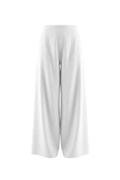 Keira Tong white diagonal pants showing slim fit design and diagonal pattern, made from lightweight fabric.