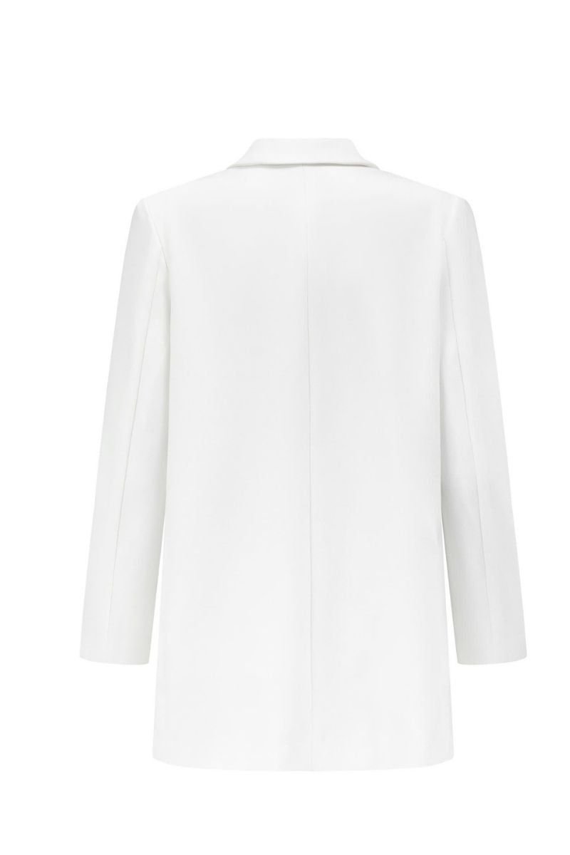 White Ontario blazer by Arti Apparel featuring a tailored fit, notched lapel, and sleek design perfect for formal or casual wear.