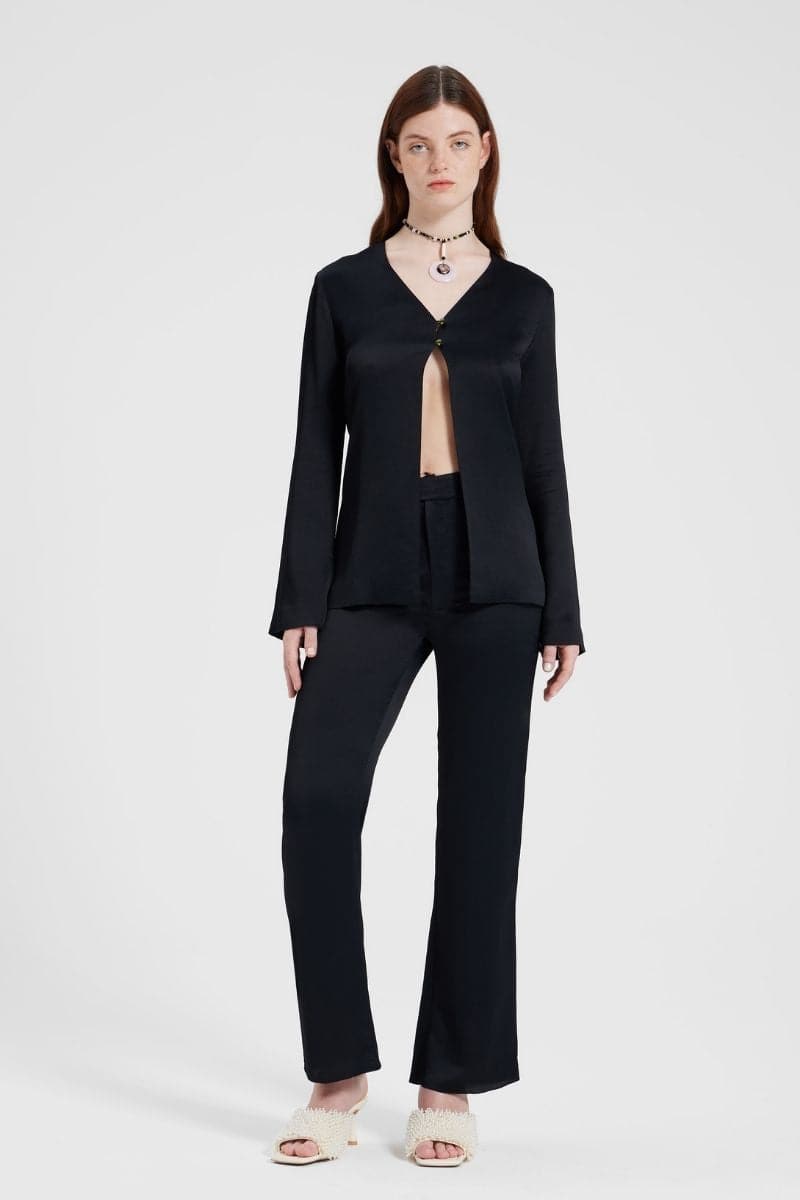 IDA BLACK HIGH-RISE PANTS - CULT MIA
