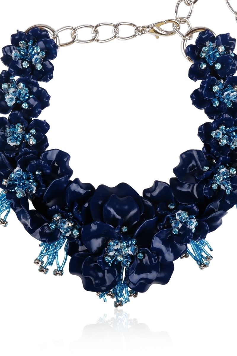 NAVY GIANNA NECKLACE - CULT MIA