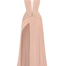 Elegant gold jeweled embellishment gown by CEM featuring intricate beading and luxurious fabric, perfect for formal occasions.