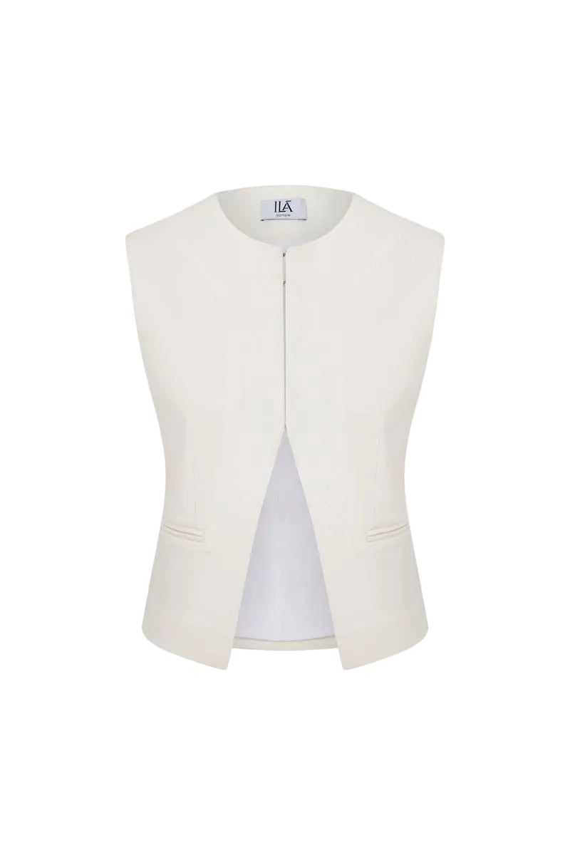 ROMY TAILORED VEST IN WHITE