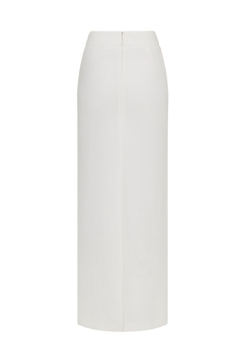 WHITE LONG PENCIL SKIRT - CULT MIA