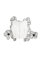 Onalaja Mia white top, lightweight sleeveless blouse with a relaxed fit and rounded neckline, displayed on a neutral background.