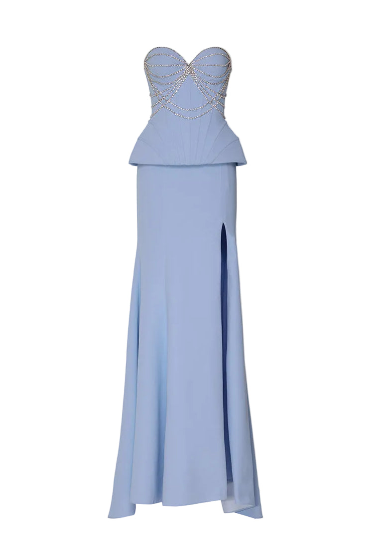 Tarık Ediz Caella Blue Aura co-ords set with matching top and pants, featuring a stylish, vibrant blue design.