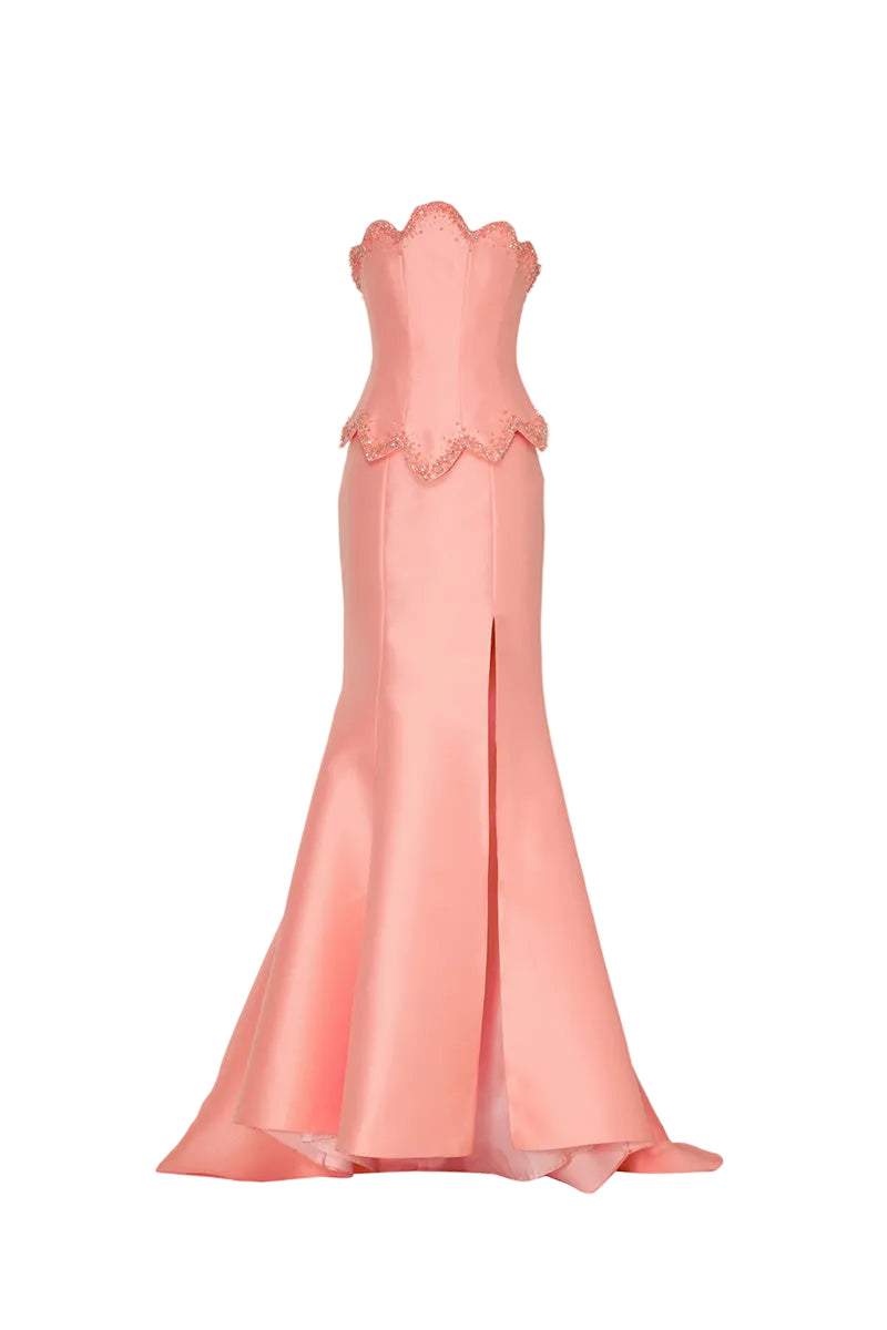 Tarık Ediz DENYS peach co-ord set featuring a stylish top and matching pants, perfect for trendy casual wear.