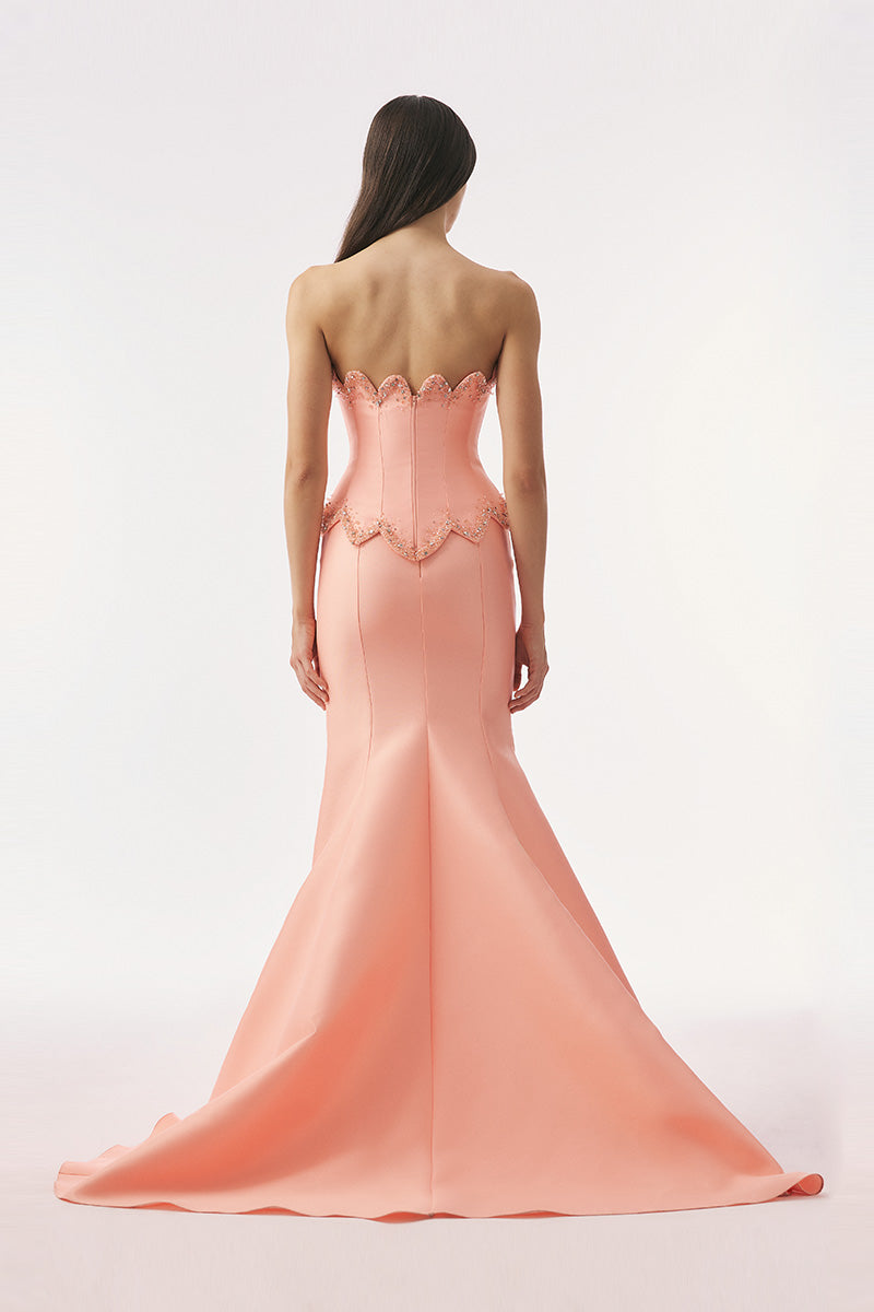 Tarık Ediz Denys Peach co-ords set featuring a stylish matching top and bottom in soft peach fabric.