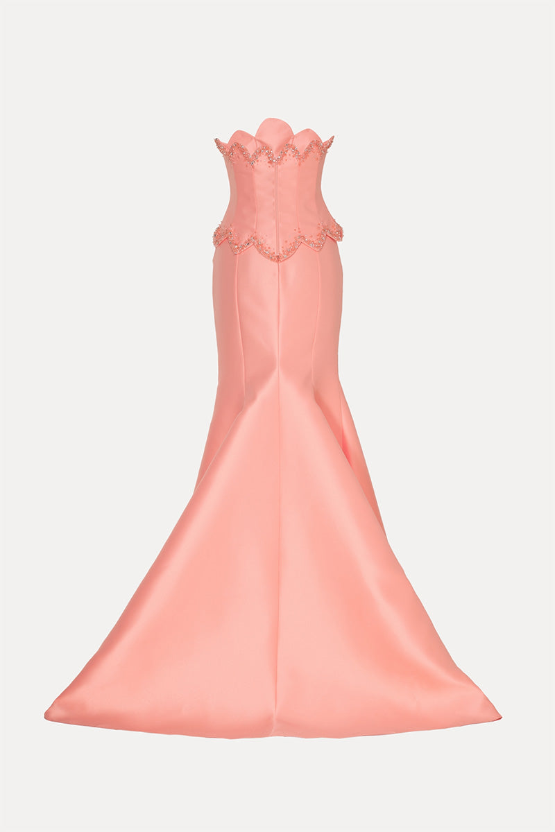 Tarık Ediz DENYS peach co-ords set with matching top and pants, stylish and comfortable for casual or semi-formal wear.
