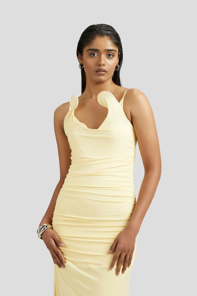 ESTELLE MAXI DRESS IN BUTTER YELLOW - CULT MIA