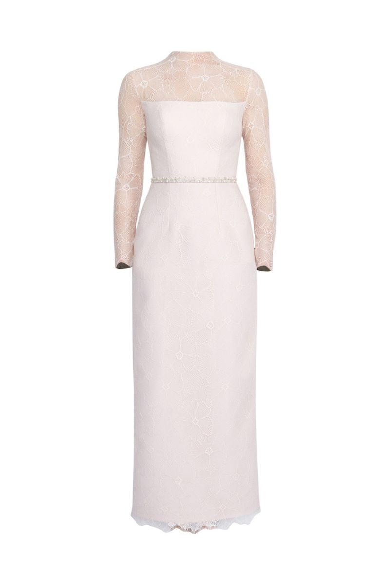 POWDER FULLY LACE COVERED MAXI DRESS - CULT MIA