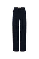 Blue checked Carrot Pants by ColoReve featuring a tailored fit and classic checkered pattern, perfect for casual or stylish wear.