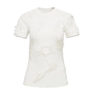 White Onalaja Zusi T-shirt, casual top with a relaxed fit, featuring a simple crew neckline and short sleeves.