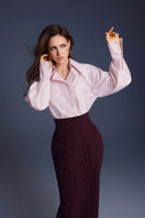 Keira Tong sculpted button maxi skirt featuring a fitted design and button details, shown in a stylish, tailored silhouette.