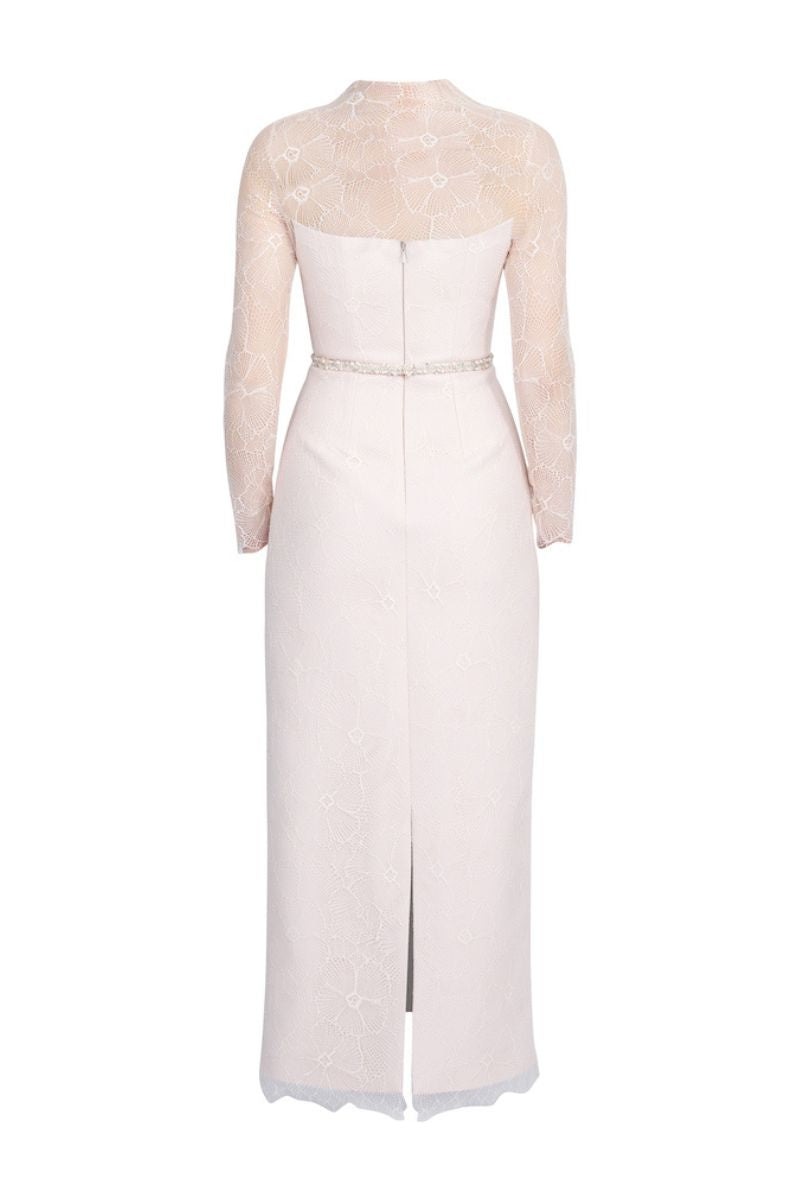 POWDER FULLY LACE COVERED MAXI DRESS - CULT MIA