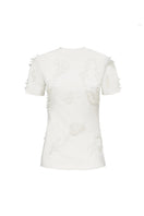 White ZUSI T-shirt by Onalaja, showcasing a casual tops design with a comfortable fit and minimalist style.