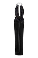 Elegant black NABY gown by LEDIEL, featuring a flowing design and subtle detailing, perfect for formal occasions.