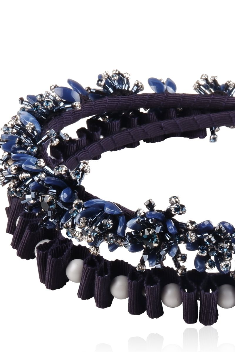 NAVY ROSA HEADBAND - CULT MIA