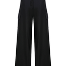 Sudi Etuz low waist cargo pants with multiple pockets and relaxed fit, made from durable fabric, displayed on a plain background.
