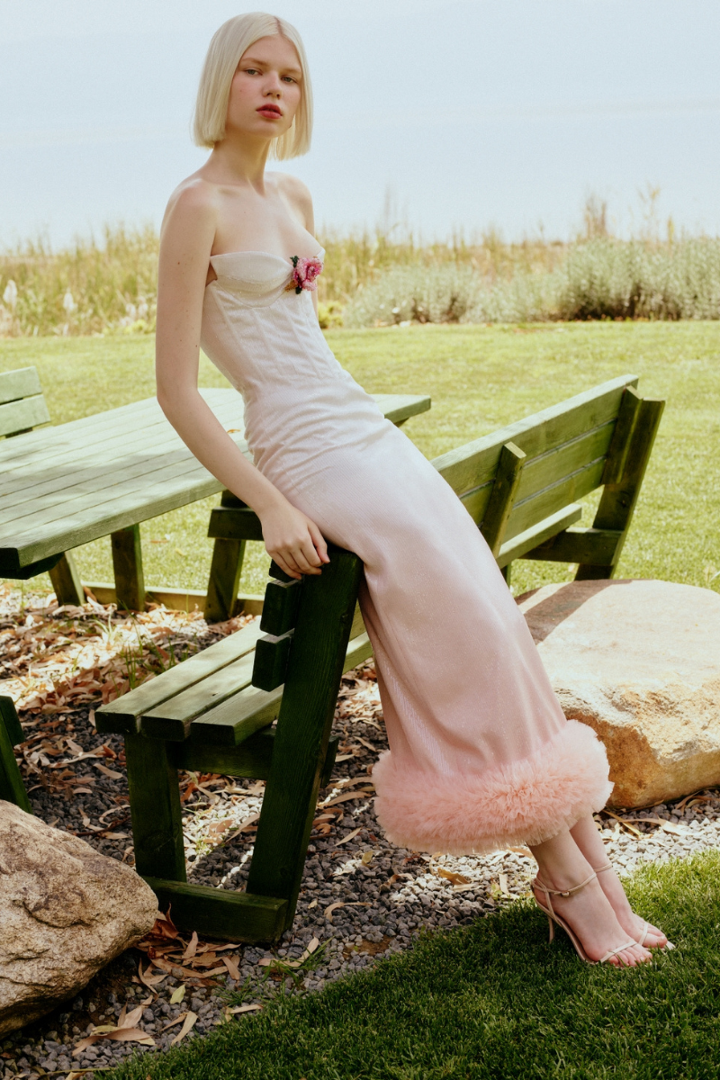 SEQUINED MIDI DRESS IN WHITE TO CREAM GRADIENT - CULT MIA