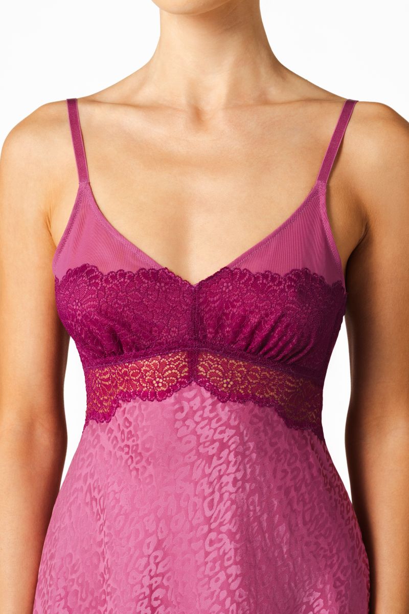 NK IMODE Sydney Seaside bust-support chemise in freesia, lightweight nightgown with delicate lace details and floral design.