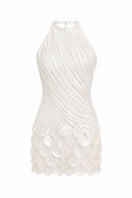 Francisco Arce TAIA mini dress with vibrant floral pattern, sleeveless design, and fitted silhouette on a model.