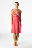 Cherry-colored Melody Self-Indulge bust-support slip nightgown by NK IMODE, featuring a smooth fabric and elegant design.