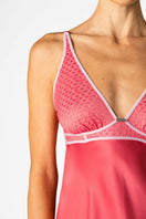 NK IMODE Melody Self-Indulge bust-support slip nightgown in cherry color, featuring soft fabric and elegant design.