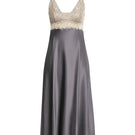 NK IMODE MARGAUX sophisticated sensual long nightgown in wet sand color, featuring elegant, flowing fabric and a graceful design.