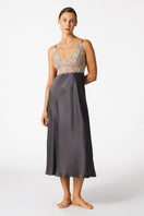 NK IMODE MARGAUX long nightgown in Wet Sand color, featuring a sophisticated, sensual design with elegant fabric and flowing fit.