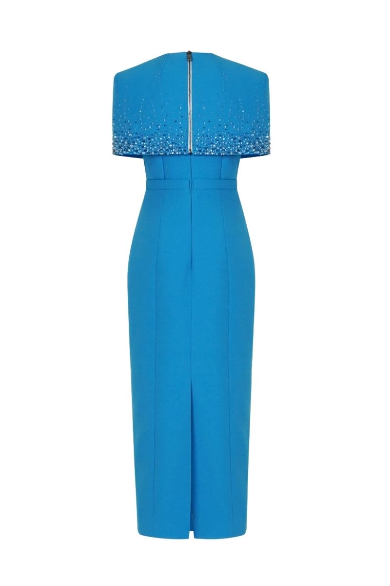 SALFORD CYAN BLUE MIDI DRESS - CULT MIA