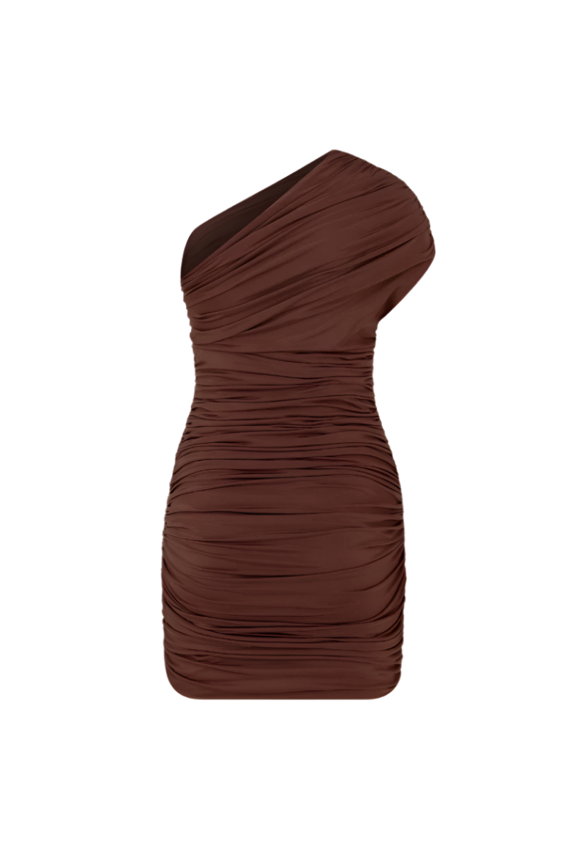 TERESA DRESS IN BROWN - CULT MIA