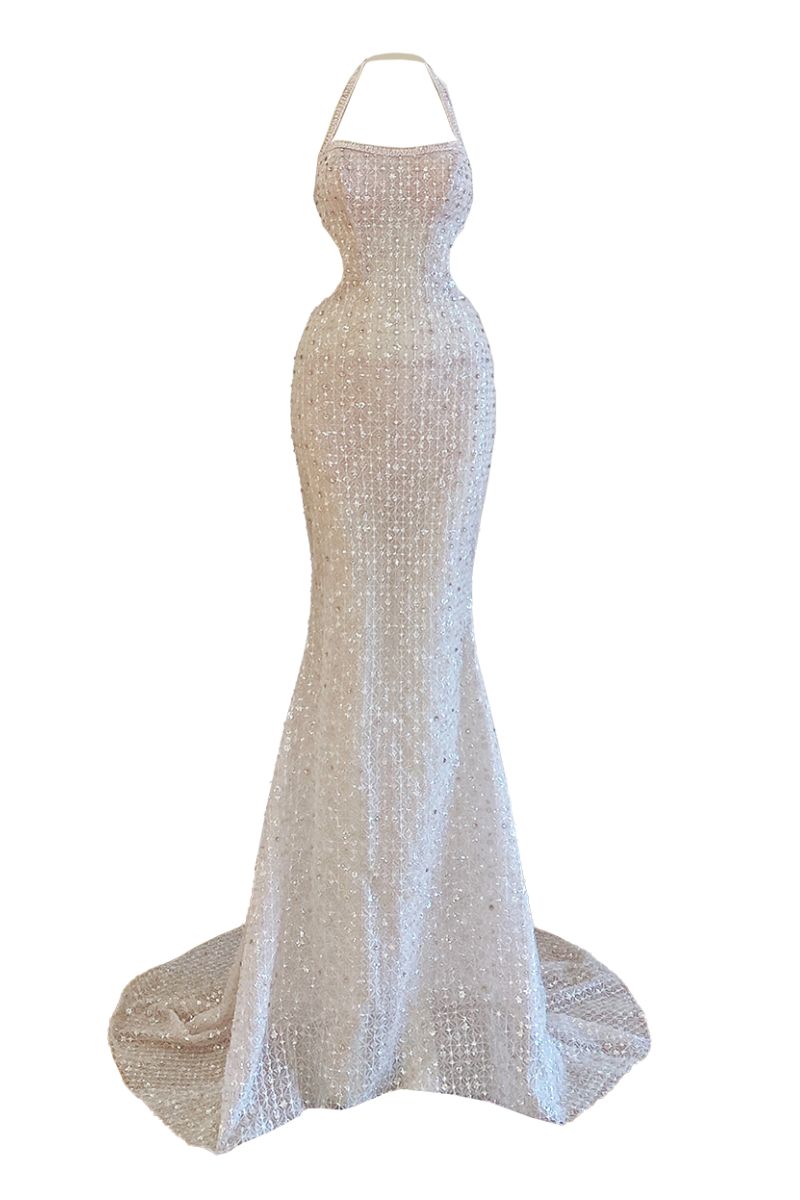 NUDE CRYSTAL GOWN - CULT MIA