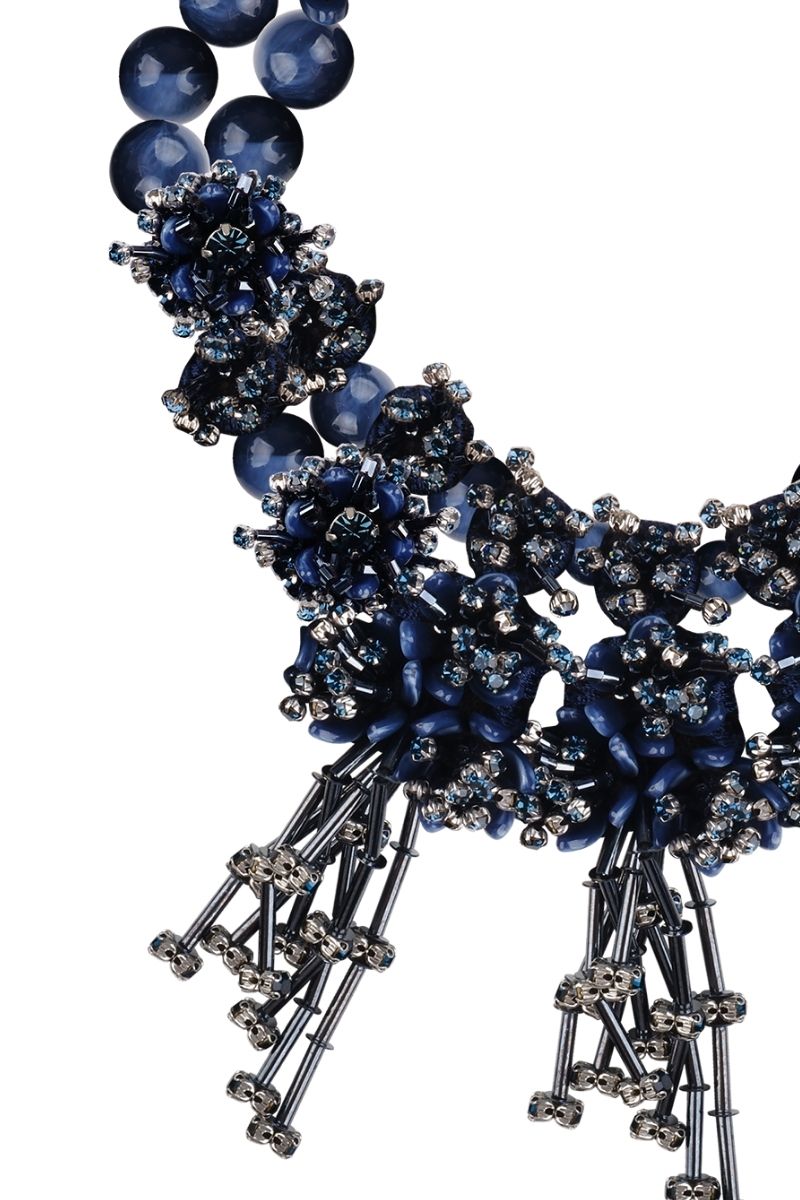 NAVY ROSA NAVY NECKLACE - CULT MIA