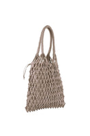 Adriana Castro La Red Leather Nude Shoulder Bag with sleek design and soft leather finish.
